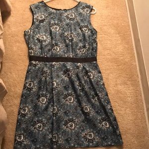 Blue and black paisley LOFT dress